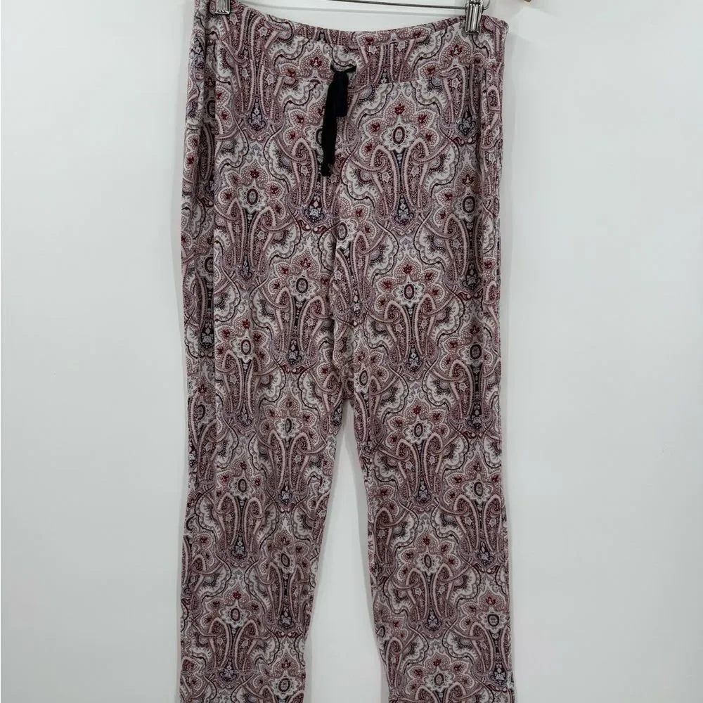 Soma Paisley Pajama Set in Maroon/Navy Multi | Top Large / Pants Medium